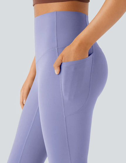 Leggings de yoga bootcut à taille haute, avec poche et effet amincissant Baby Lavender
