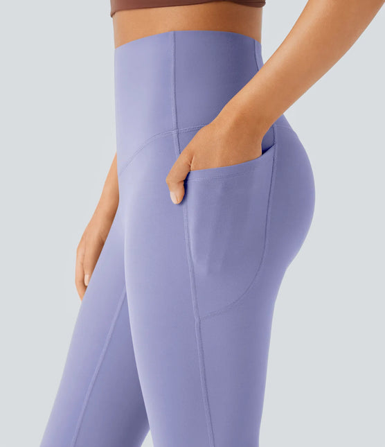 Leggings de yoga bootcut à taille haute, avec poche et effet amincissant Baby Lavender