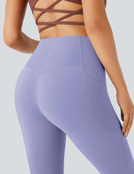Leggings de yoga bootcut à taille haute, avec poche et effet amincissant Baby Lavender