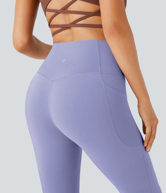 Leggings de yoga bootcut à taille haute, avec poche et effet amincissant Baby Lavender