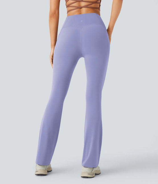 Leggings de yoga bootcut à taille haute, avec poche et effet amincissant Baby Lavender