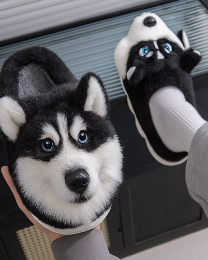 Pantofole di peluche super realistiche per cani