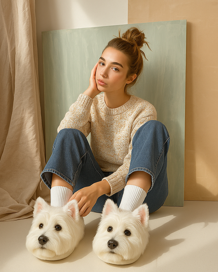 Pantofole di peluche super realistiche per cani