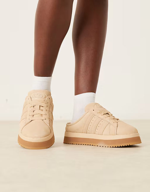 CAMPUS 00S WINTER LOW TRAINER MULES IN BEIGE