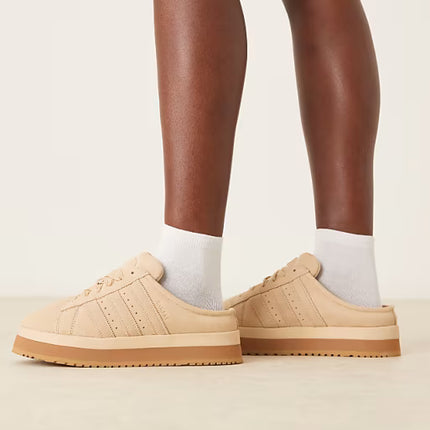 CAMPUS 00S WINTER LOW TRAINER MULES IN BEIGE