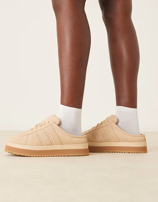 CAMPUS 00S WINTER LOW TRAINER MULES IN BEIGE