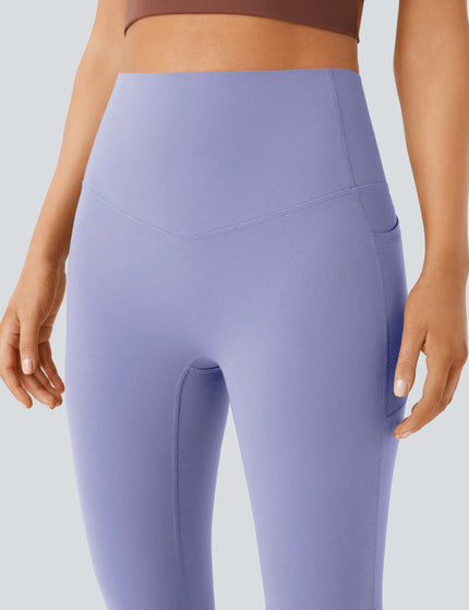 Leggings de yoga bootcut à taille haute, avec poche et effet amincissant Baby Lavender