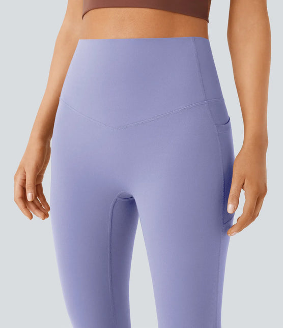 Leggings de yoga bootcut à taille haute, avec poche et effet amincissant Baby Lavender