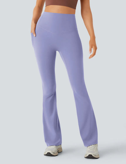 Leggings de yoga bootcut à taille haute, avec poche et effet amincissant Baby Lavender
