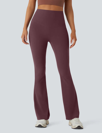 Leggings de yoga bootcut à taille haute, avec poche et effet amincissant Evening Red