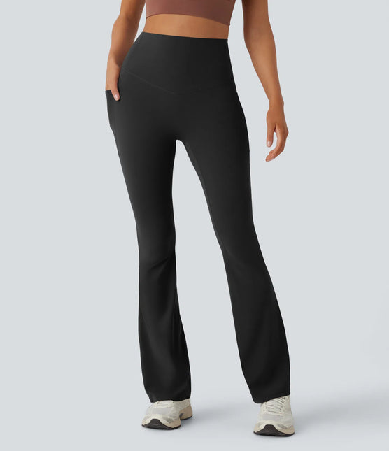 Leggings de yoga bootcut à taille haute, avec poche et effet amincissant