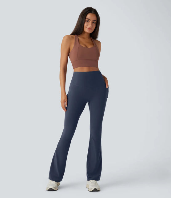 Leggings de yoga bootcut à taille haute, avec poche et effet amincissant Mood Indigo