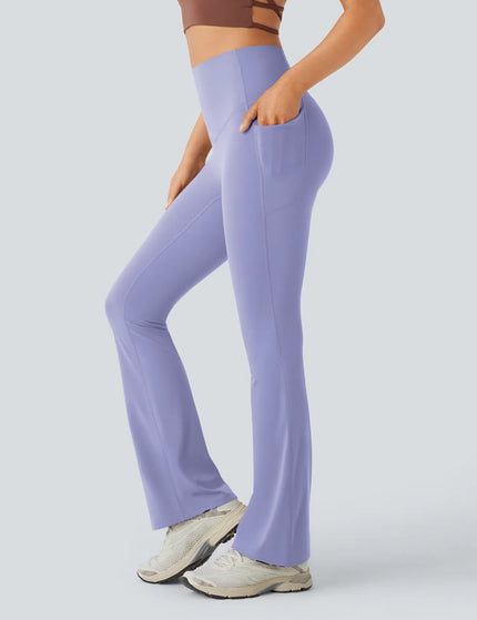 Leggings de yoga bootcut à taille haute, avec poche et effet amincissant Baby Lavender