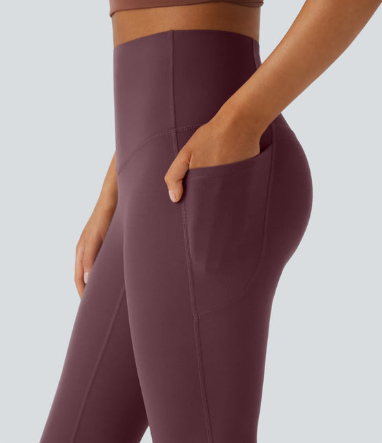Leggings de yoga bootcut à taille haute, avec poche et effet amincissant Evening Red